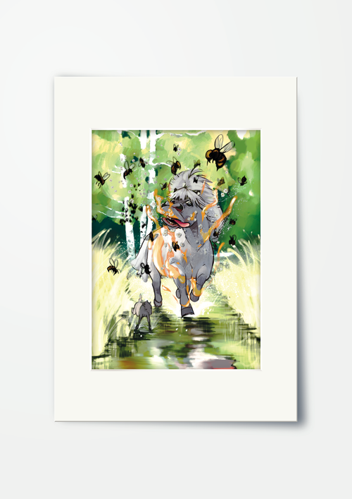 Baloobet i Pszczoły | Plakat z ilustracją z książki – format A4 w passe-partout 30×40 cm