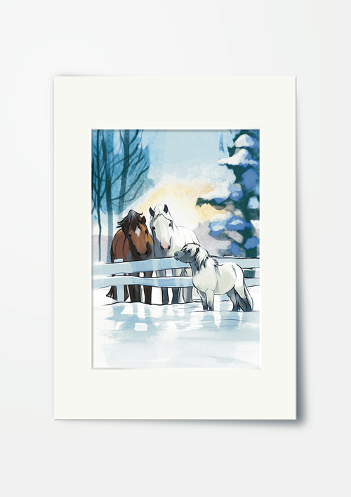 Zima w zagrodzie | Plakat z ilustracją z książki – format A4 w passe-partout 30×40 cm